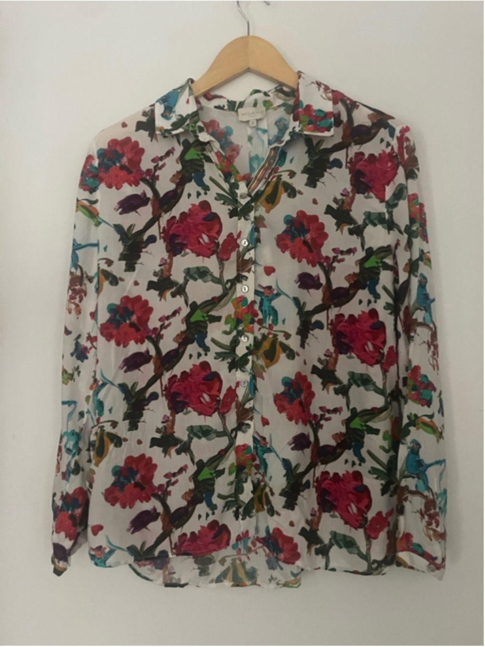 Milano Floral Button-Up Blouse - italy print - Picture 2 of 8